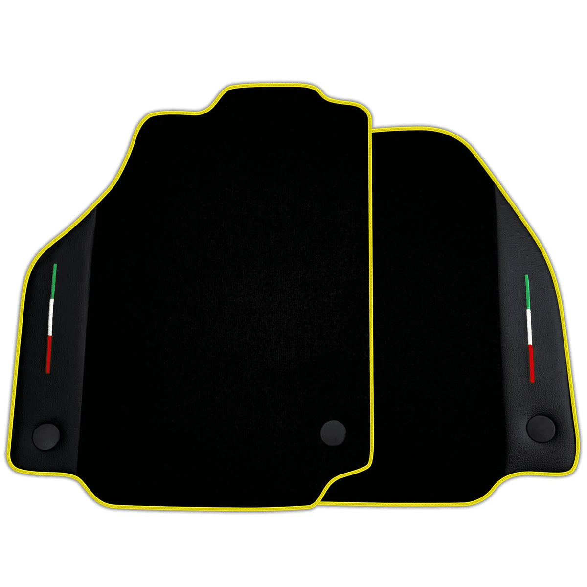 Black Floor Mats for Ferrari 488 GTB (2016-2022) with Leather | Various Trim Colors
