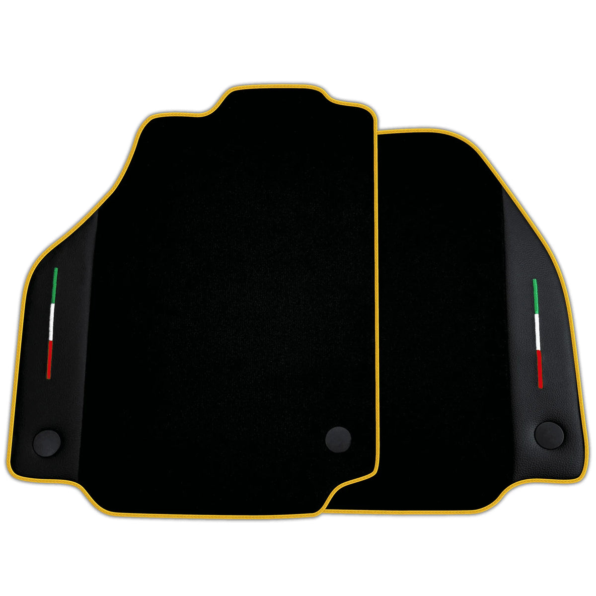 Black Floor Mats for Ferrari 488 GTB (2016-2022) with Leather | Various Trim Colors