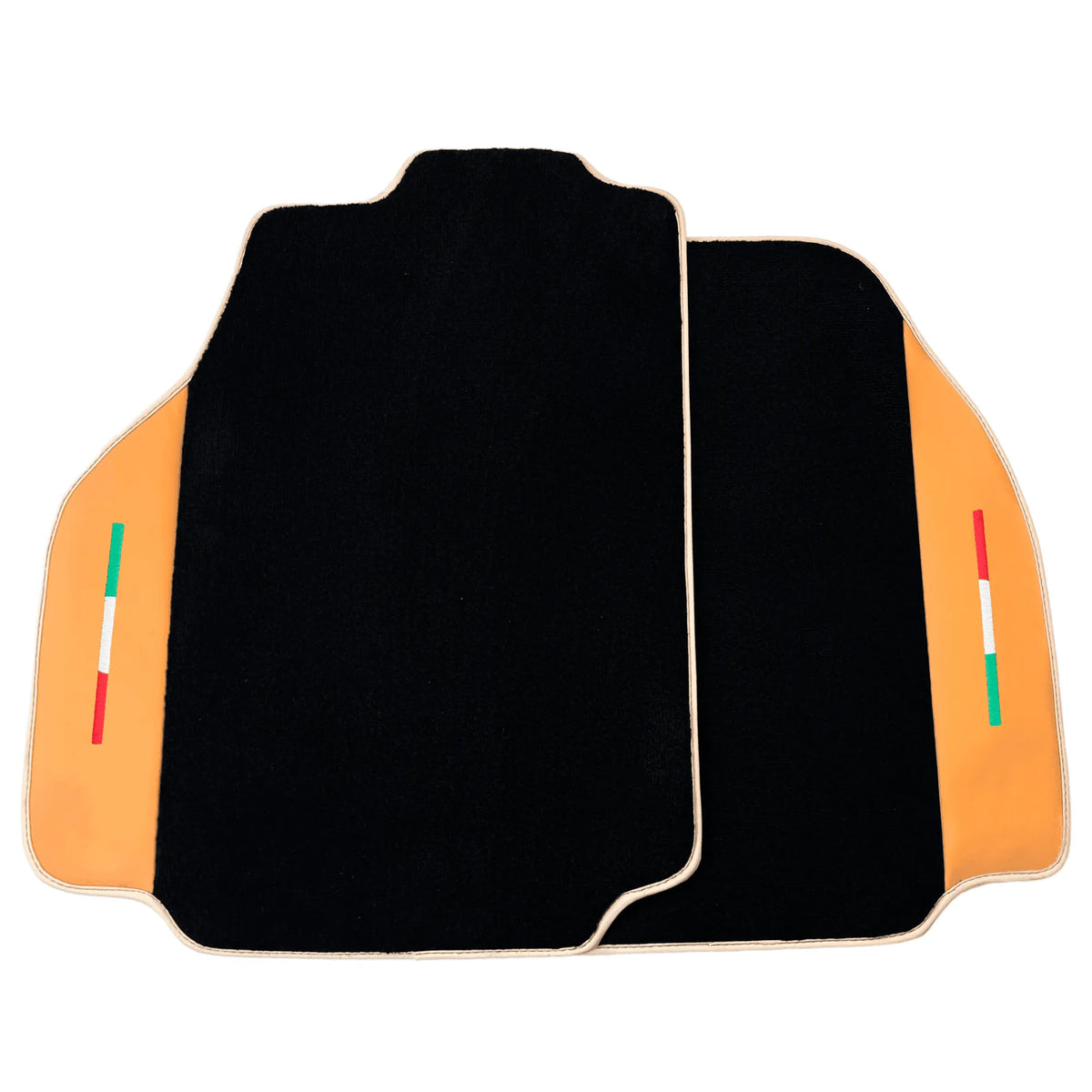Black Floor Mats For Ferrari 488 Pista Spider (2019-2021) with Beige Nappa Leather