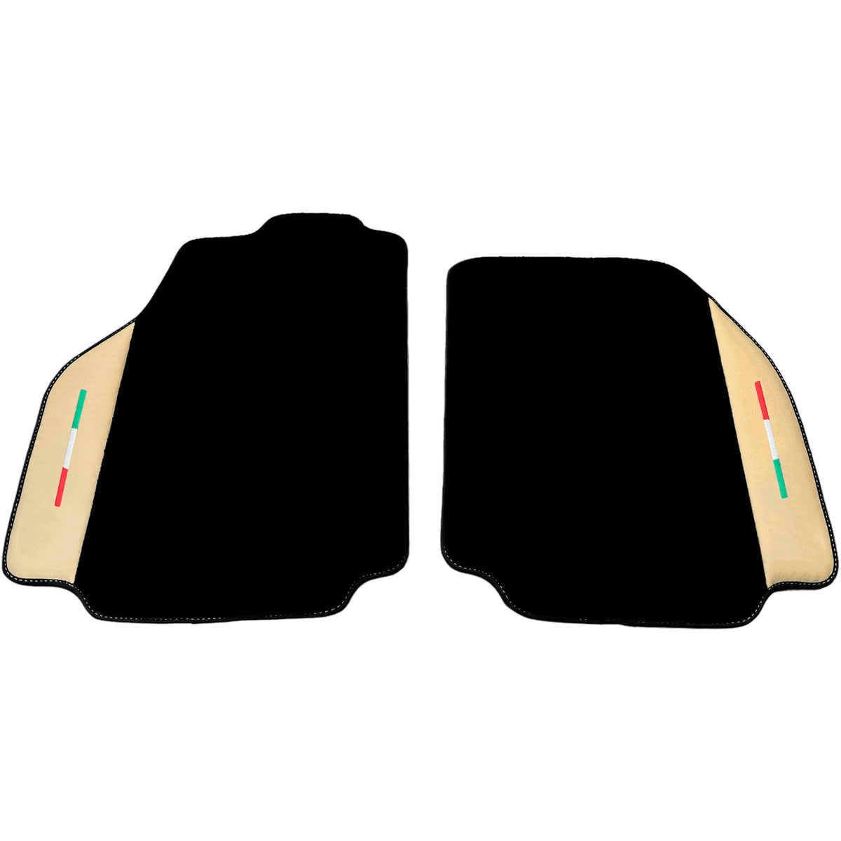 Black Floor Mats for Ferrari 488 Pista Spider (2019-2021) with Crema Nappa Leather