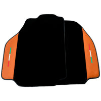 Black Floor Mats for Ferrari 488 Pista Spider (2019-2021) with Cuoio Nappa Leather
