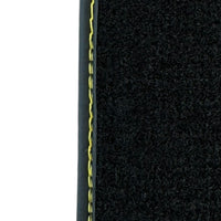 Black Floor Mats for Ferrari 488 Pista Spider (2019-2021) with Yellow Leather | Italian Edition - AutoWin
