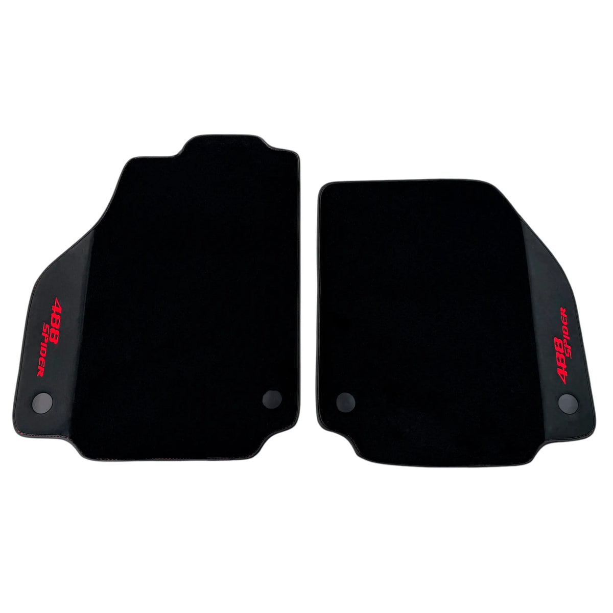 Black Floor Mats for Ferrari 488 Spider (2016-2022) with Alcantara | Red Sewing
