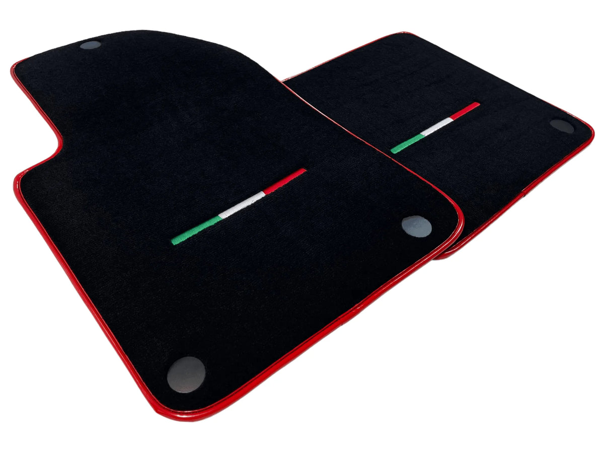 Black Floor Mats For Ferrari 599 Coupe 2006-2012 With Red Trim - AutoWin