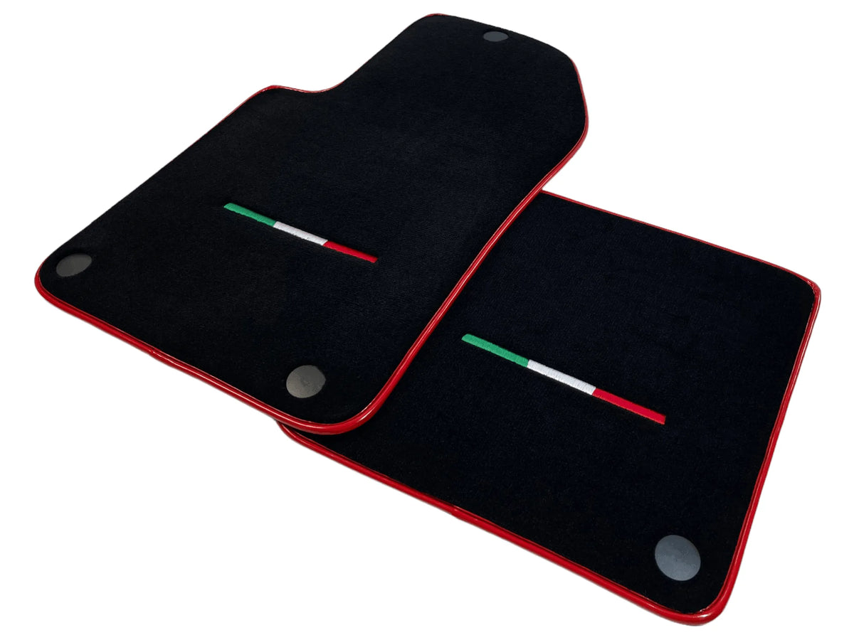 Black Floor Mats For Ferrari 599 Coupe 2006-2012 With Red Trim - AutoWin