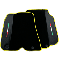 Black Floor Mats for Ferrari F12 Berlinetta (2012-2022) with Carbon Leather - AutoWin