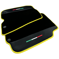 Black Floor Mats for Ferrari F12 Berlinetta (2012-2022) with Carbon Leather - AutoWin