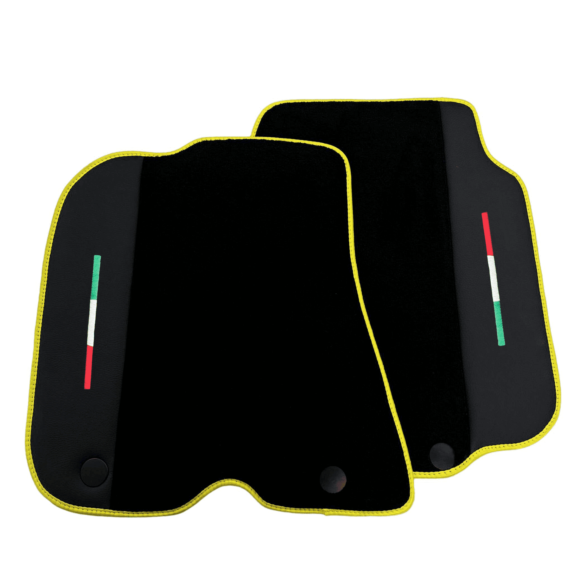 Black Floor Mats for Ferrari F12 Berlinetta (2012-2022) with Leather - AutoWin