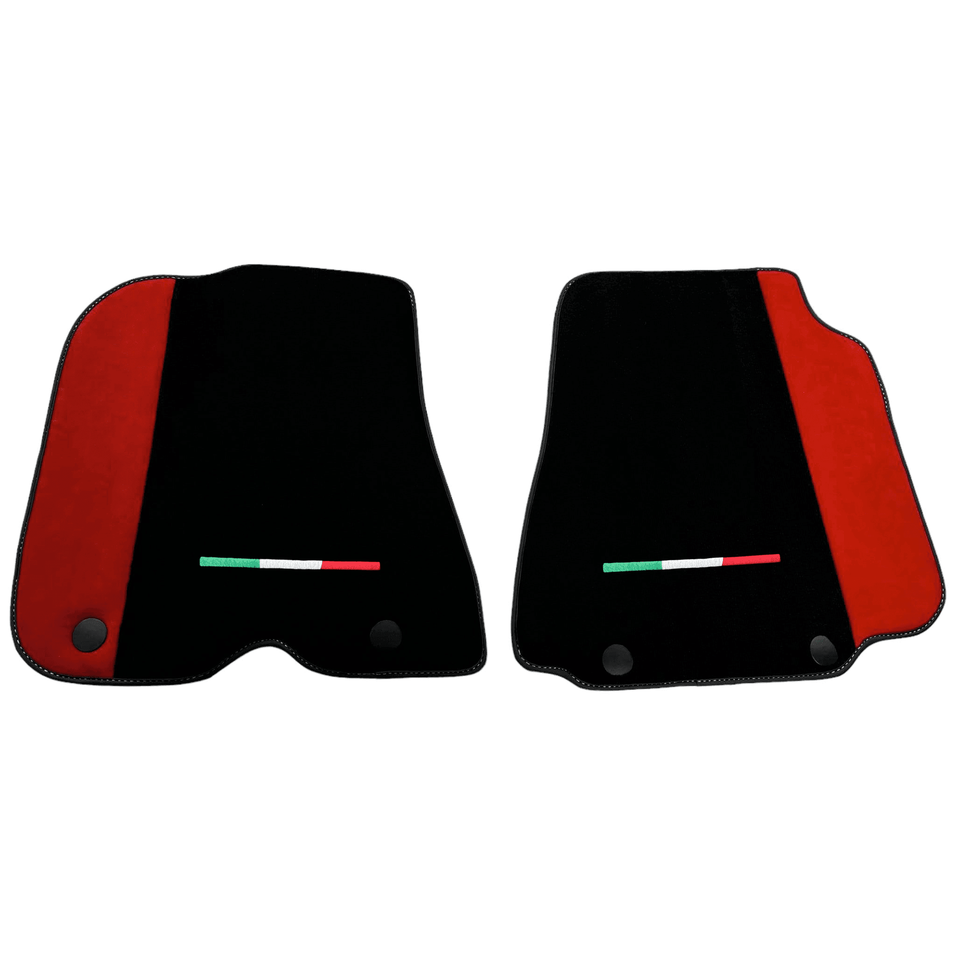 Black Floor Mats for Ferrari 812 GTS (2019-2023) with Red Alcantara Leather - AutoWin