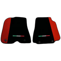 Black Floor Mats for Ferrari 812 GTS (2019-2023) with Red Alcantara Leather - AutoWin