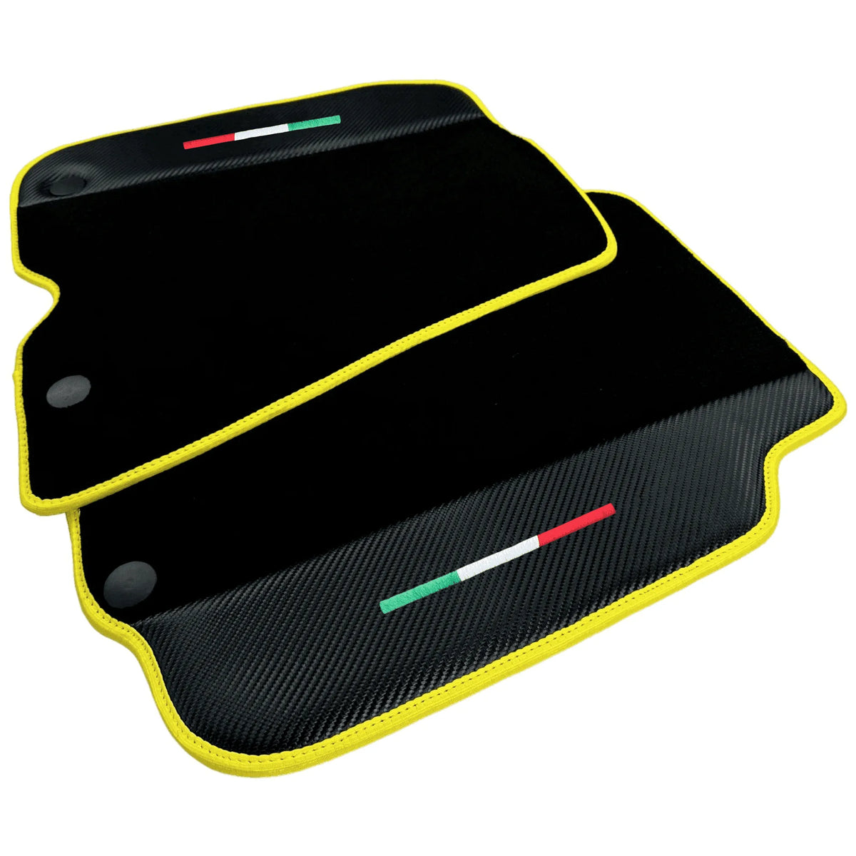 Black Floor Mats for Ferrari 812 Superfast (2018-2023) with Carbon Leather