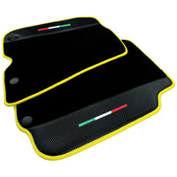 Black Floor Mats for Ferrari 812 Superfast (2018-2023) with Carbon Leather