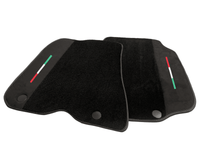 Black Floor Mats For Ferrari F12 Berlinetta (2012-2022) With Alcantara Leather Yellow Edition - AutoWin
