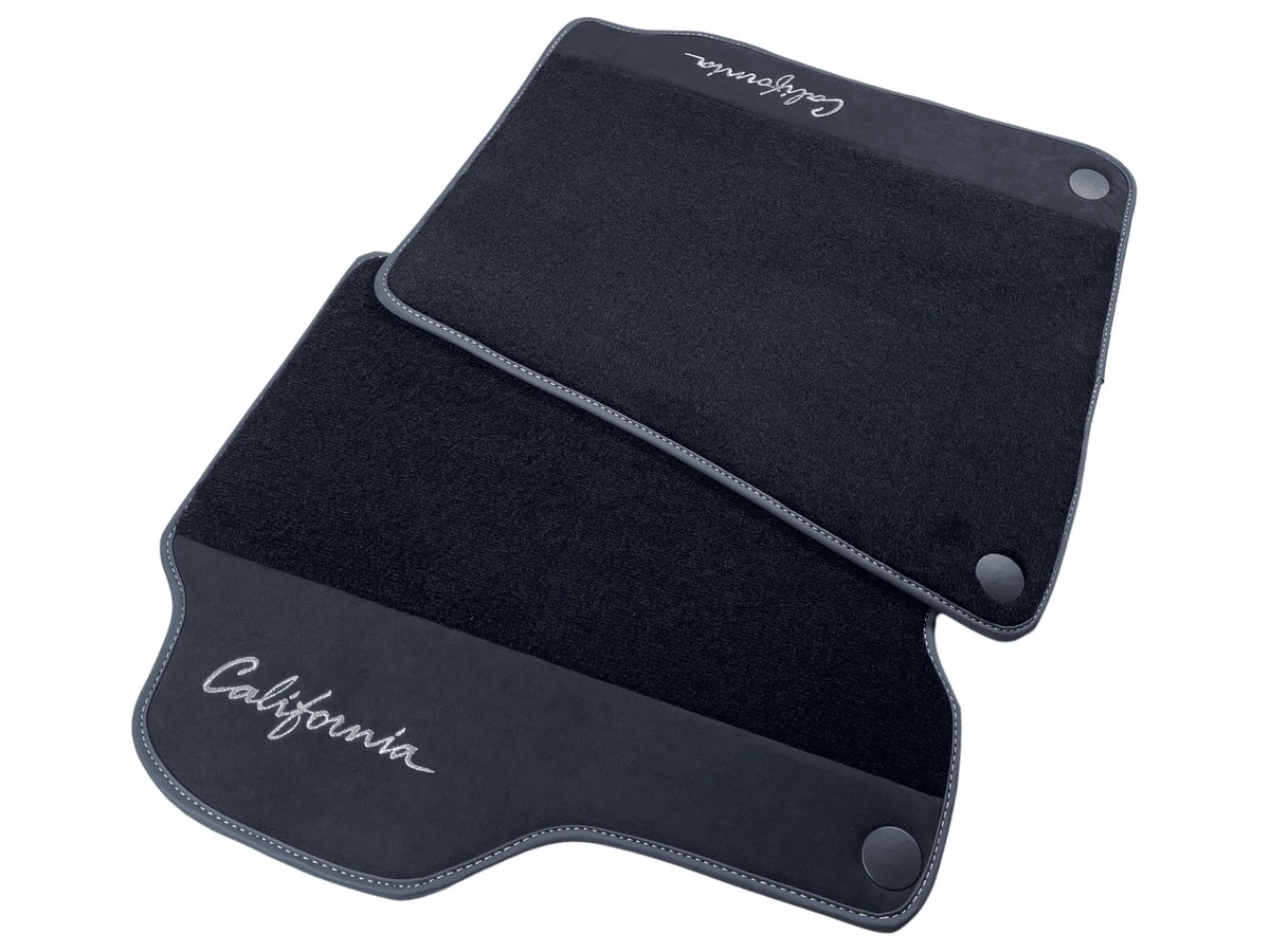 Schwarze Autofußmatten für Ferrari California 2008-2014 mit Alcantara - AutoWin