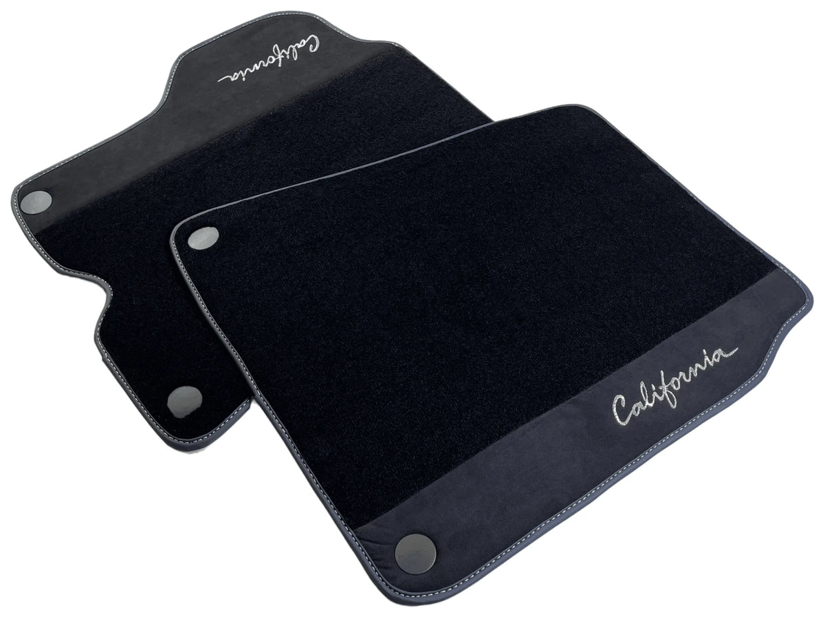 Schwarze Autofußmatten für Ferrari California 2008-2014 mit Alcantara - AutoWin