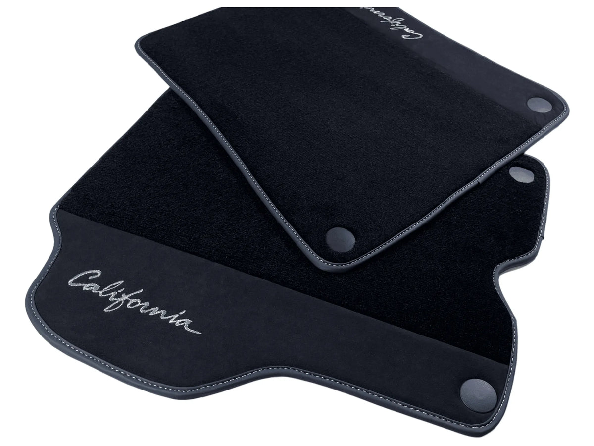Schwarze Autofußmatten für Ferrari California 2008-2014 mit Alcantara - AutoWin