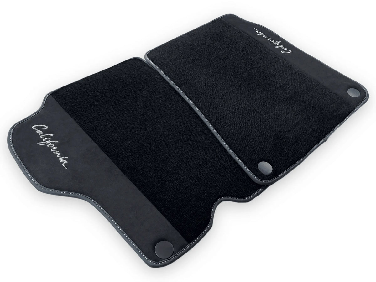 Schwarze Autofußmatten für Ferrari California 2008-2014 mit Alcantara - AutoWin