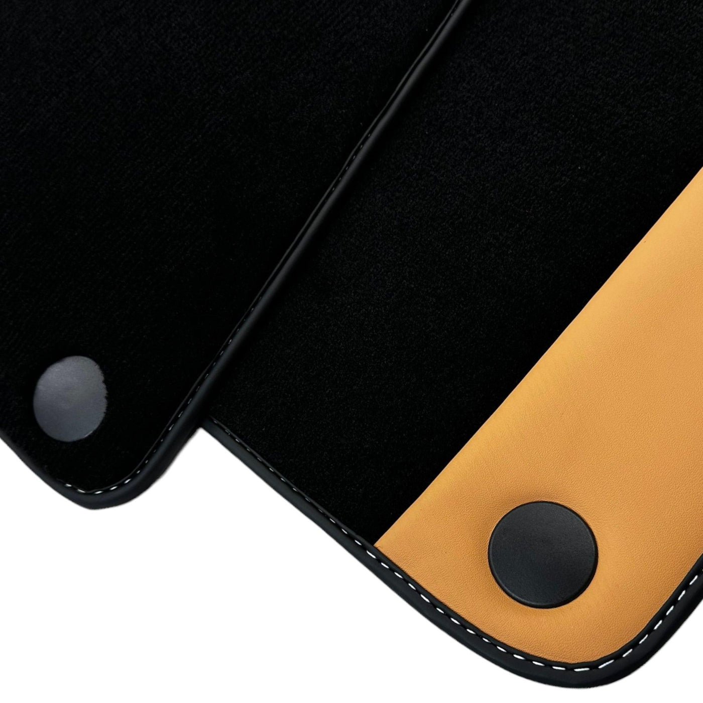 Black Floor Mats for Ferrari California (2008-2014) with Beige Tradizione Nappa Leather - AutoWin