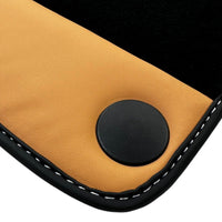 Black Floor Mats for Ferrari California (2008-2014) with Beige Tradizione Nappa Leather - AutoWin