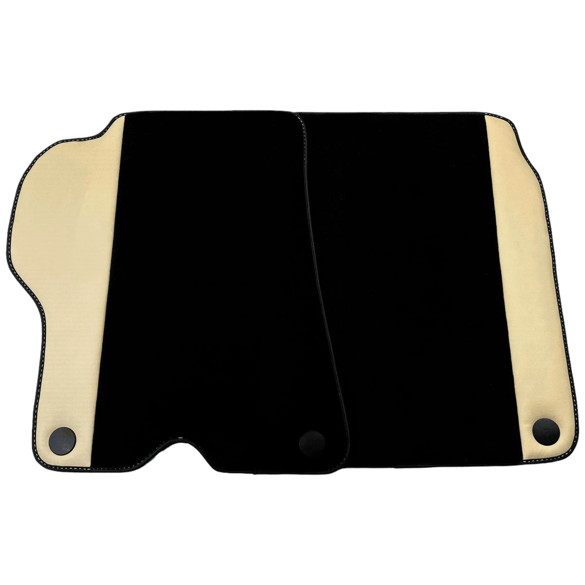 Black Floor Mats for Ferrari California (2008-2014) with Crema Nappa Leather - AutoWin