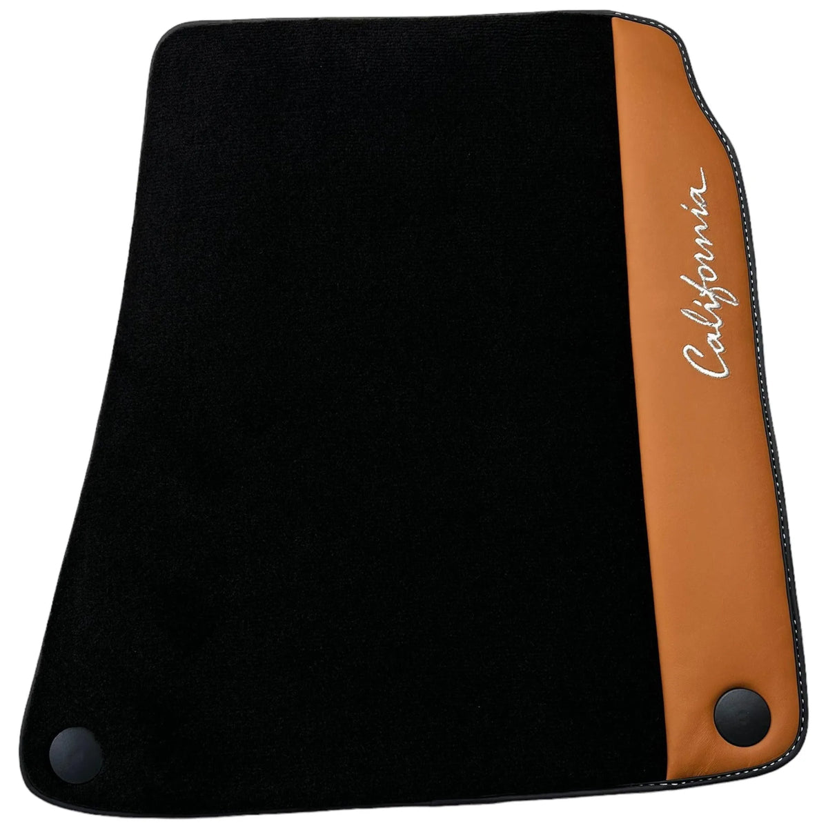 Black Floor Mats for Ferrari California (2008-2014) with Cuoio Nappa Leather - AutoWin