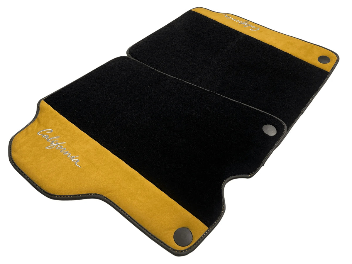 Ferrari カリフォルニア 2008-2014 用 ブラックフロアマット タンアルカンターラ - AutoWin