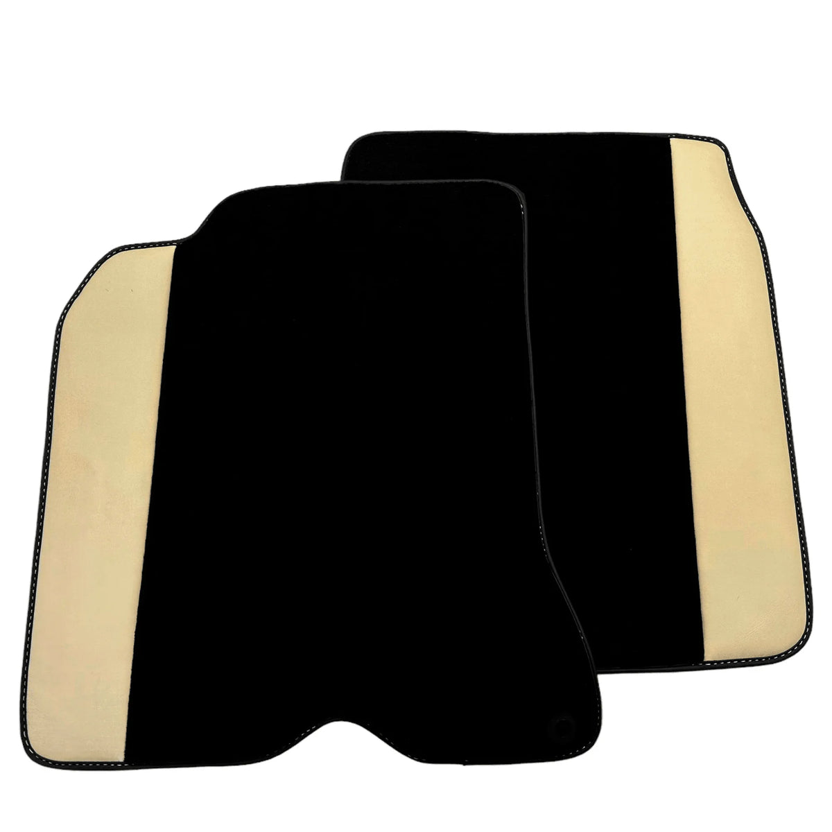 Black Floor Mats for Ferrari California T (2015–2018) Crema Nappa Leather - AutoWin