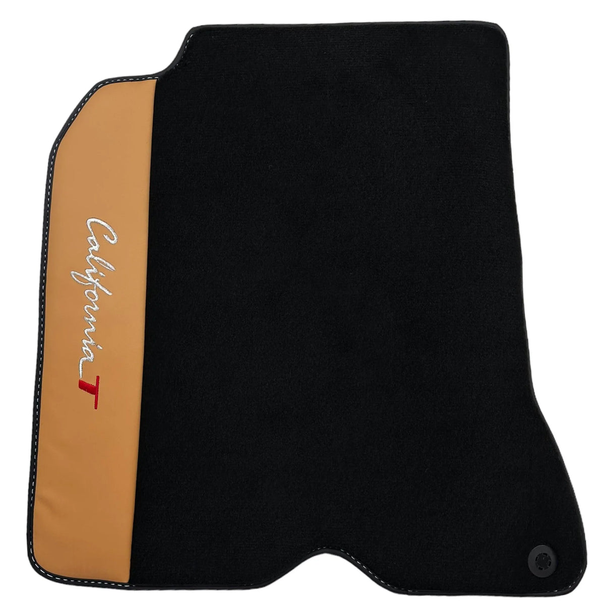Black Floor Mats for Ferrari California T (2015-2018) with Beige Nappa Leather - AutoWin
