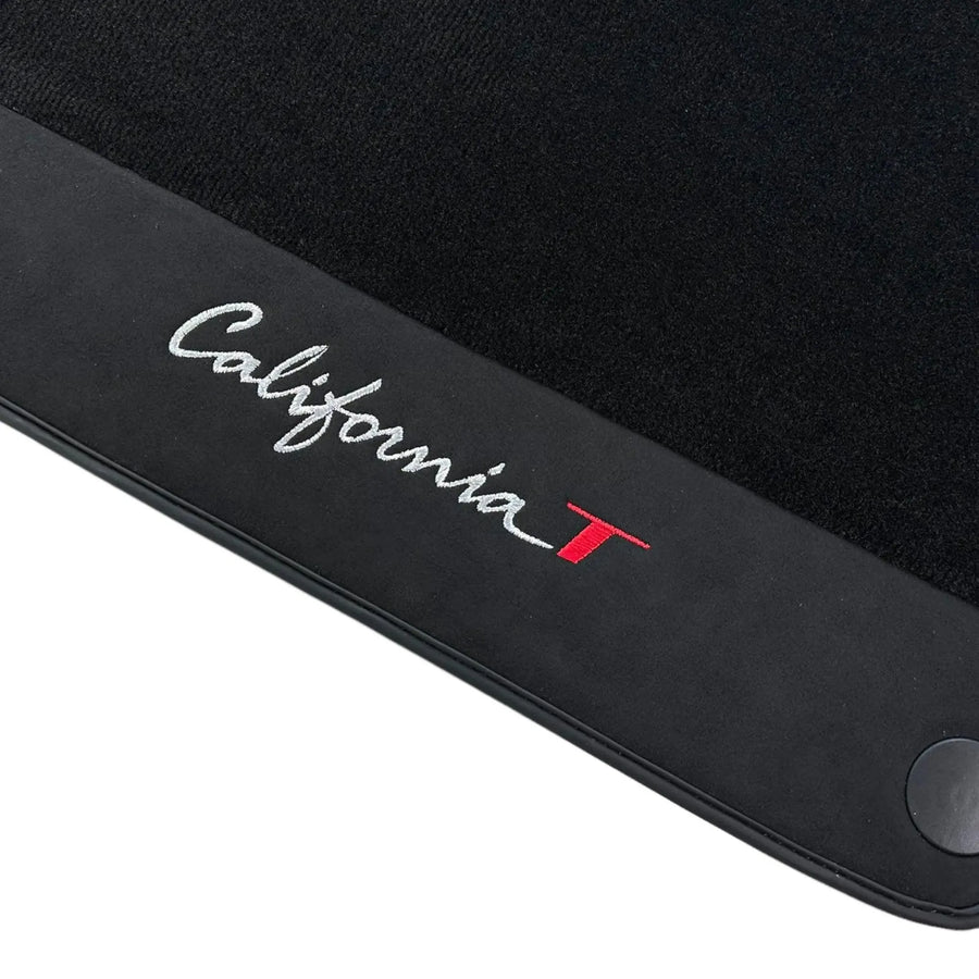 Black Floor Mats For Ferrari California T 2015–2018 with Black Alcantara - AutoWin