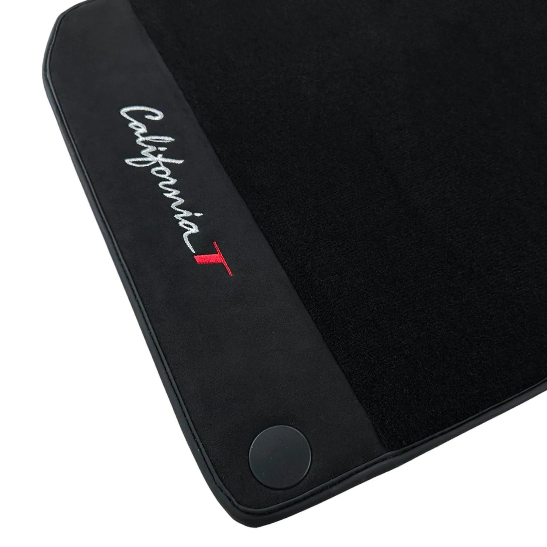Black Floor Mats For Ferrari California T 2015–2018 with Black Alcantara - AutoWin