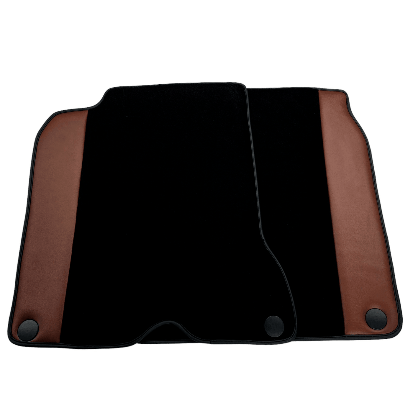 Black Floor Mats For Ferrari California T 2015–2018 with Brown Leather - AutoWin