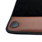Black Floor Mats For Ferrari California T 2015–2018 with Brown Leather - AutoWin