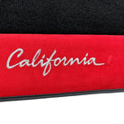 Black Floor Mats For Ferrari California T (2015-2018) with Red Alcantara Leather - AutoWin