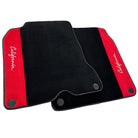 Black Floor Mats For Ferrari California T (2015-2018) with Red Alcantara Leather - AutoWin