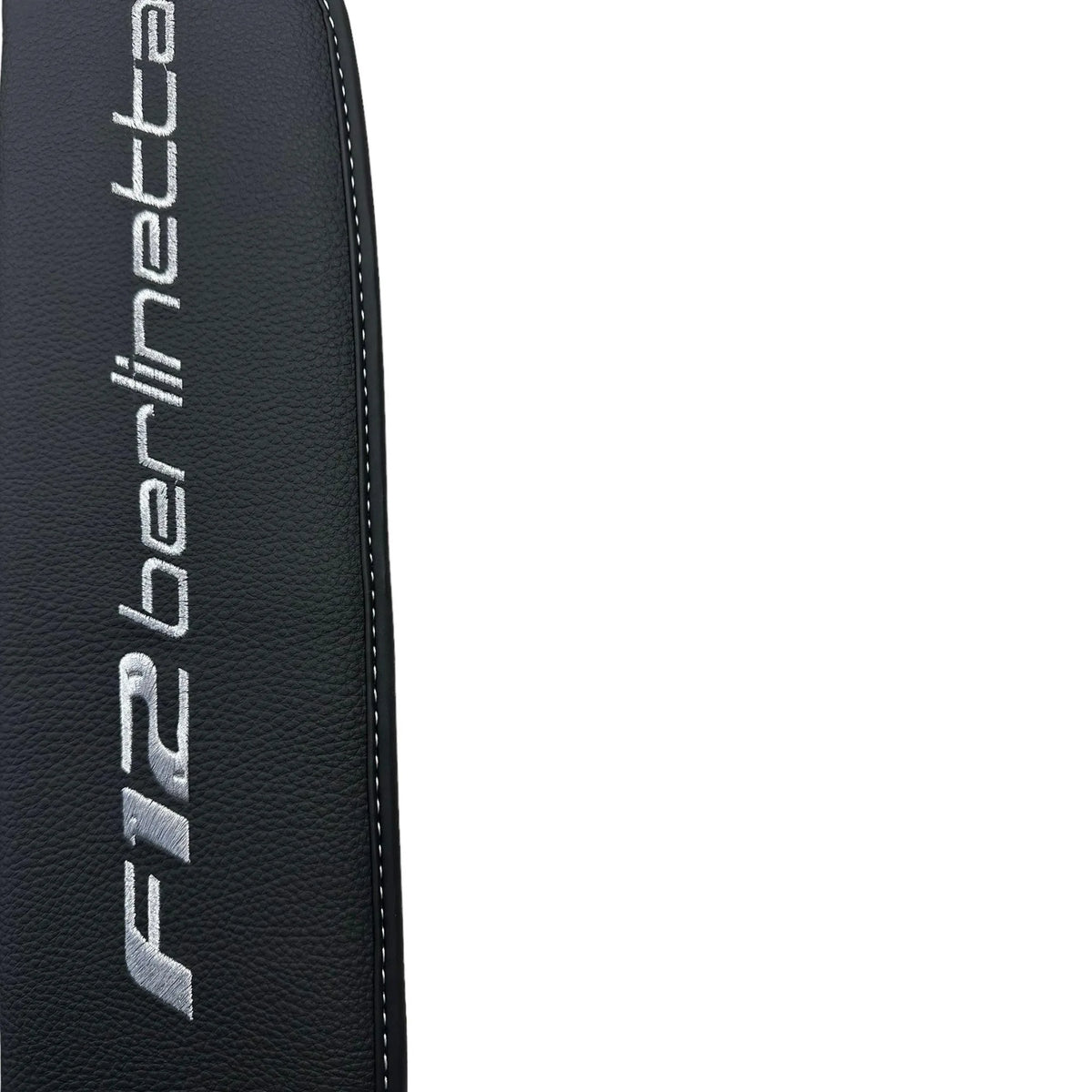 Black Floor Mats for Ferrari F12 Berlinetta (2012-2022) with Leather - AutoWin