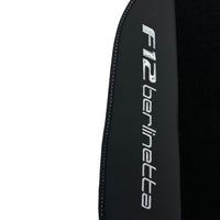 Black Floor Mats for Ferrari F12 Berlinetta (2012-2022) with Leather - AutoWin