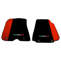 Black Floor Mats for Ferrari F12 Berlinetta (2012-2022) with Red Alcantara Leather - AutoWin