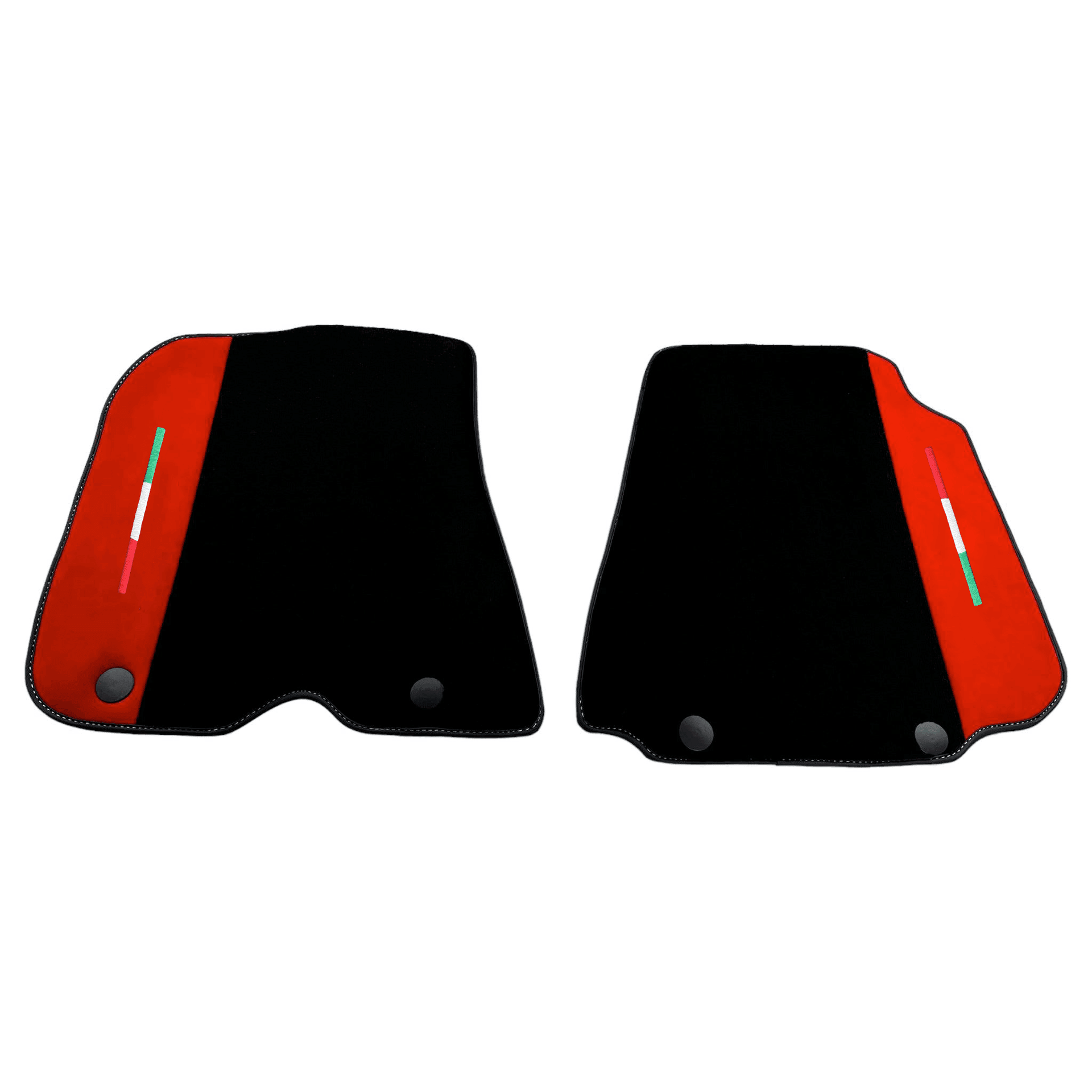 Black Floor Mats for Ferrari F12 Berlinetta (2012-2022) with Red Alcantara Leather - AutoWin