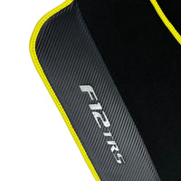 Black Floor Mats for Ferrari F12 TRS (2014) with Carbon Leather - AutoWin