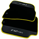 Black Floor Mats for Ferrari F12 TRS (2014) with Carbon Leather - AutoWin