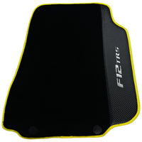 Black Floor Mats for Ferrari F12 TRS (2014) with Carbon Leather - AutoWin