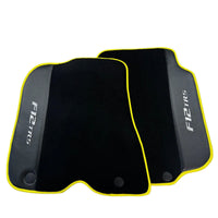 Black Floor Mats for Ferrari F12 TRS (2014) with Carbon Leather - AutoWin