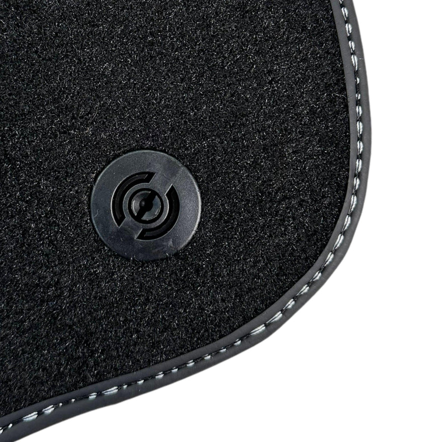 Black Floor Mats for Ferrari F12 TRS (2014) with Leather - AutoWin