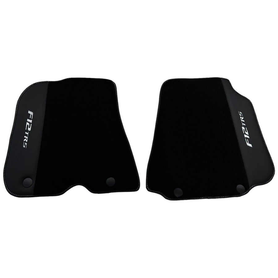 Black Floor Mats for Ferrari F12 TRS (2014) with Leather - AutoWin