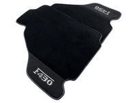 Black Floor Mats For Ferrari F430 2004-2009 With Alcantara Leather - AutoWin