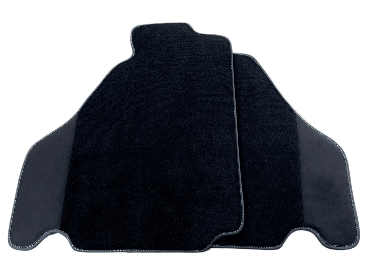Black Floor Mats For Ferrari F430 2004-2009 With Alcantara Leather - AutoWin