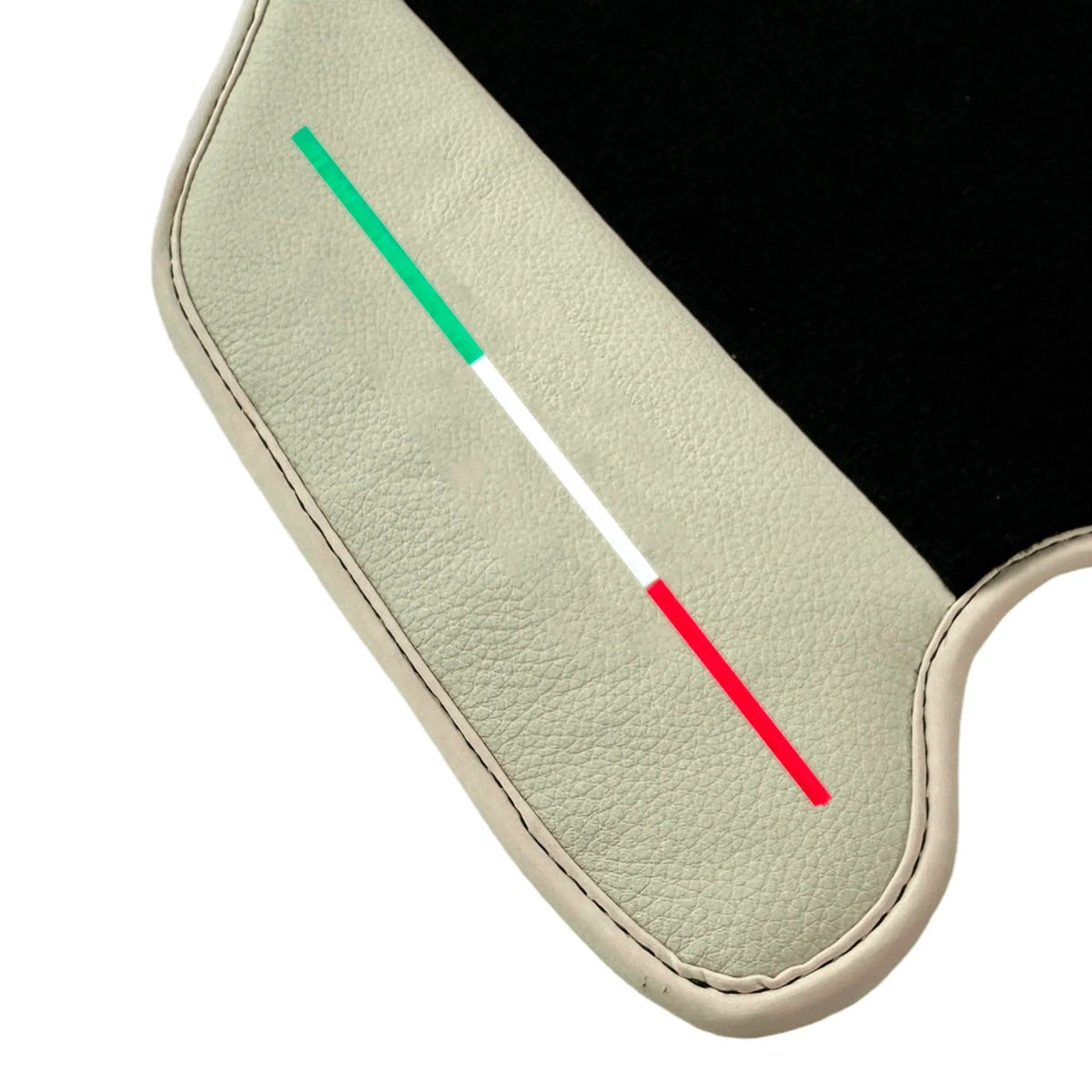 Black Floor Mats For Ferrari F430 2004-2009 With Beige Leather - AutoWin