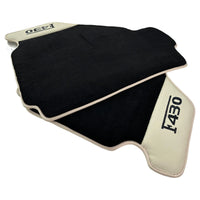 Black Floor Mats For Ferrari F430 2004-2009 With Beige Leather - AutoWin