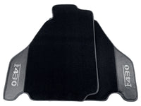 Black Floor Mats For Ferrari F430 2004-2009 With Carbon Fiber Leather - AutoWin
