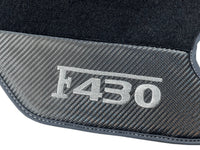 Black Floor Mats For Ferrari F430 2004-2009 With Carbon Fiber Leather - AutoWin